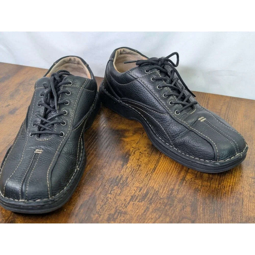 Clarks Nebulae Style Mens 9M Black Leather Lace Up Casual Shoes 75052